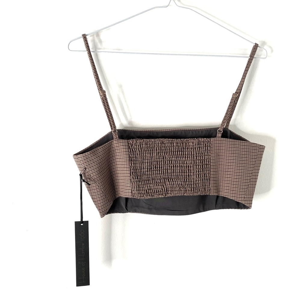 House of Harlow 1960 Brown Houndstooth Crop Top NWT - Picture 4 of 7
